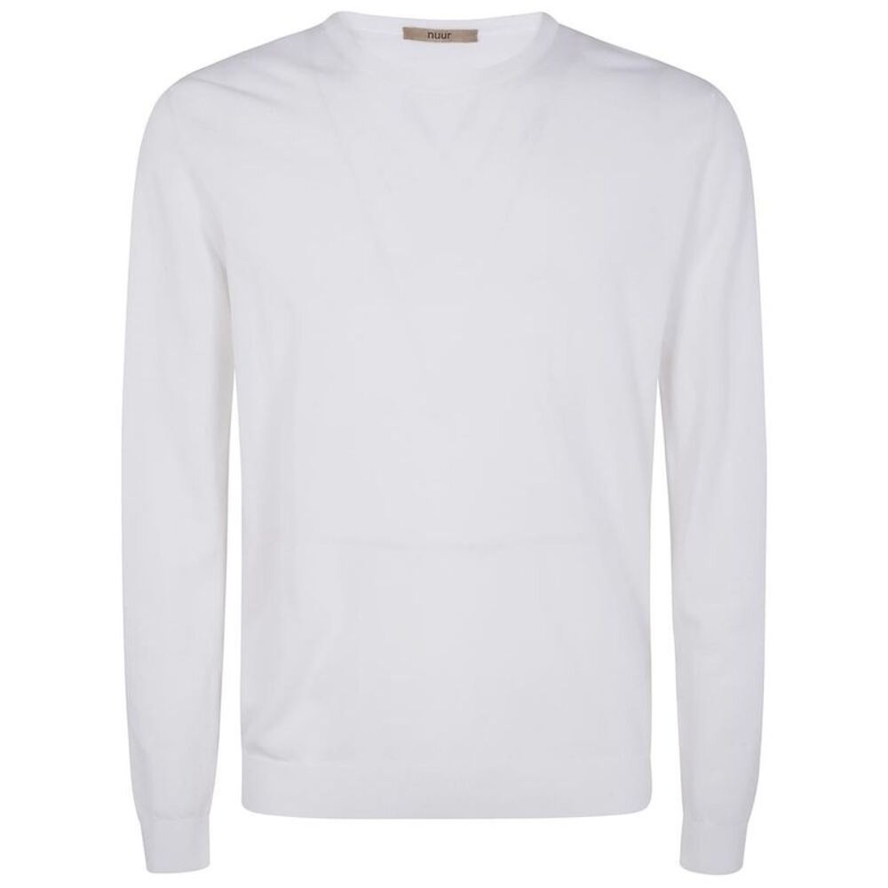 NUUR Men's Long Sleeve Crewneck Sweater Men WHITE Sweaters & Cardigans